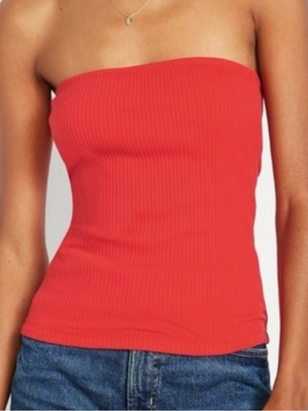 NWT Old Navy Women's Medium Black Ribbed Tube Top with Built-In Shelf Bra - Picture 5 of 5